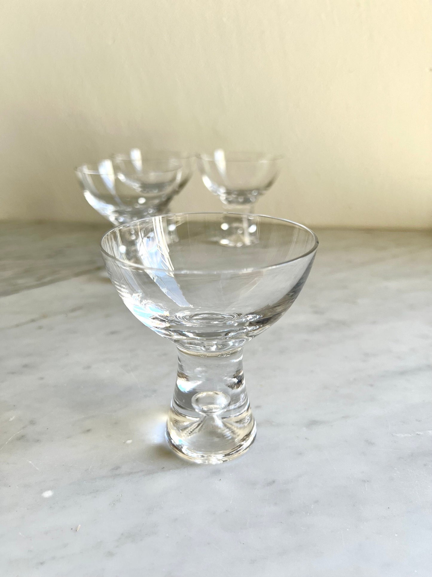Mid Century Tapio Wirkkala Iittala Finland Set of 4 Martini Cocktail Glasses, Vintage Barware, Housewarming / Christmas Gift, Scandi Style