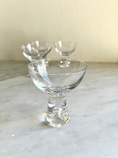 Mid Century Tapio Wirkkala Iittala Finland Set of 4 Martini Cocktail Glasses, Vintage Barware, Housewarming / Christmas Gift, Scandi Style