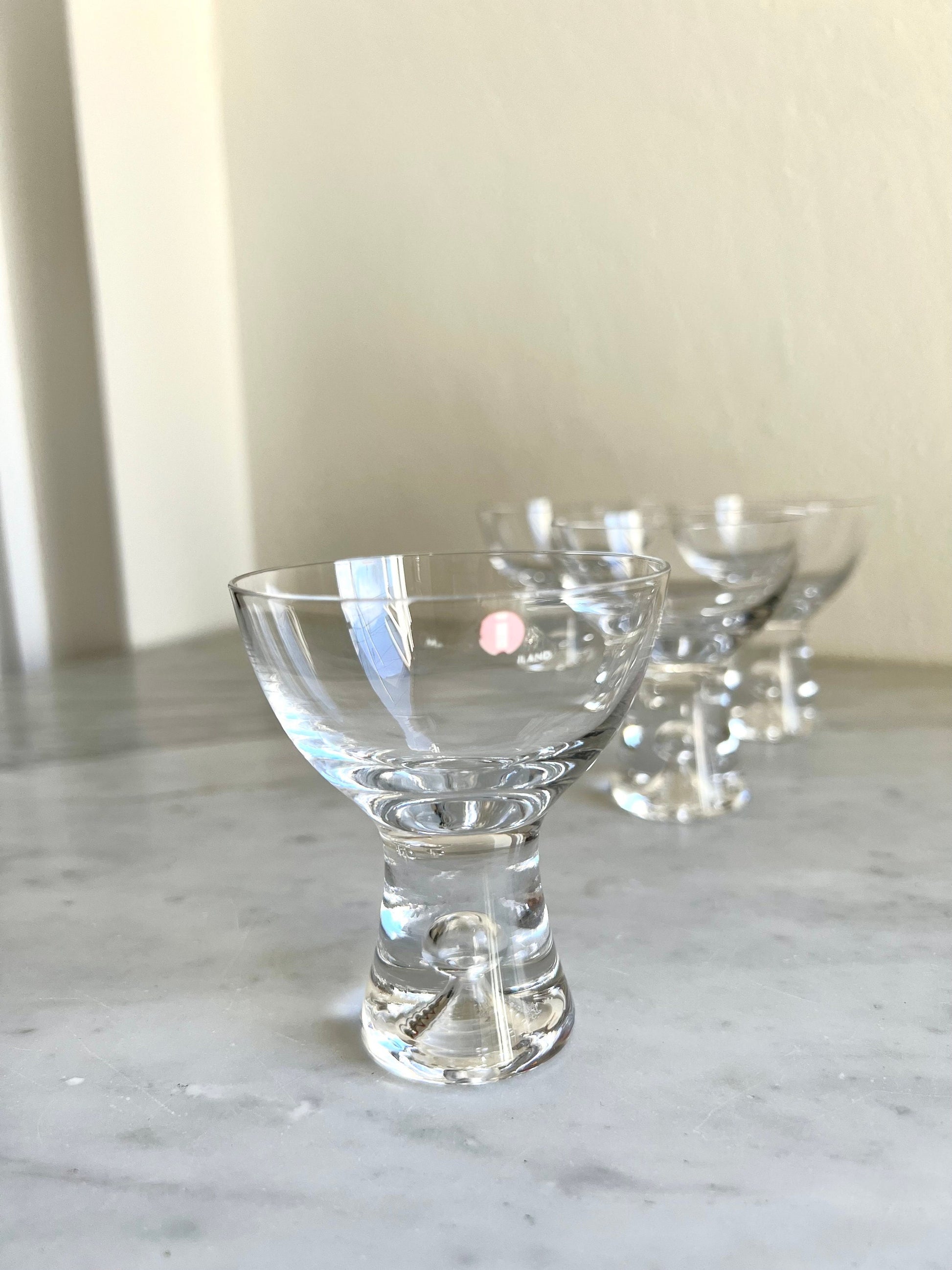 Mid Century Tapio Wirkkala Iittala Finland Set of 4 Martini Cocktail Glasses, Vintage Barware, Housewarming / Christmas Gift, Scandi Style
