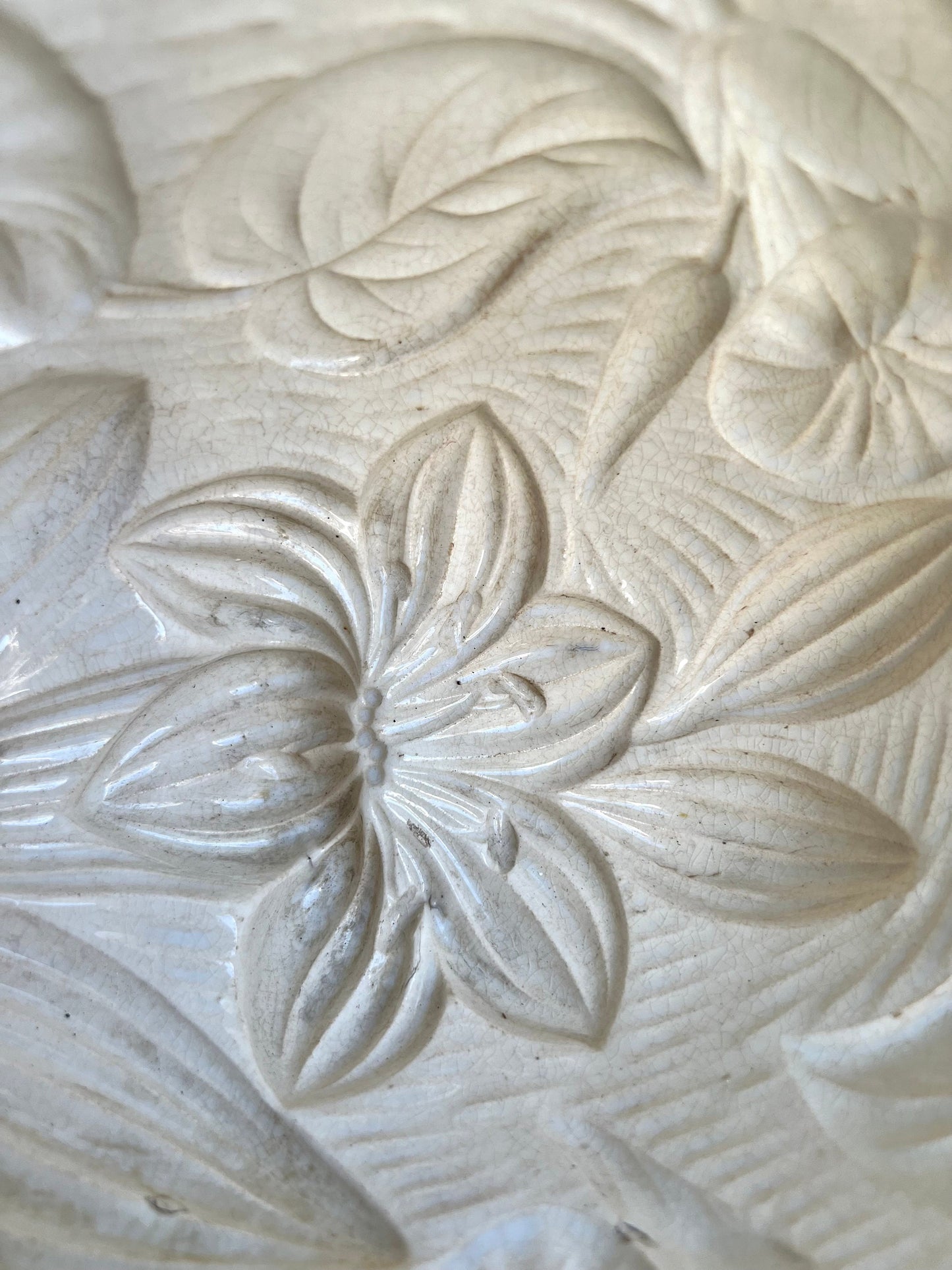 Antique Wedgwood Creamware Aspic Mold with Lily Motif