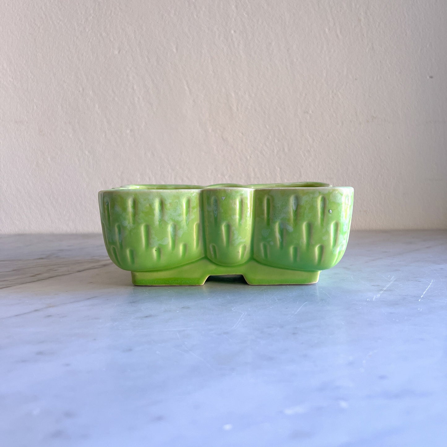 Vintage Green Planters: Mid-Century Modern Succulent Pots