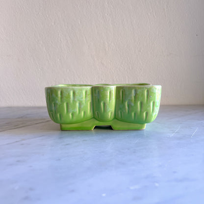 Vintage Green Planters: Mid-Century Modern Succulent Pots
