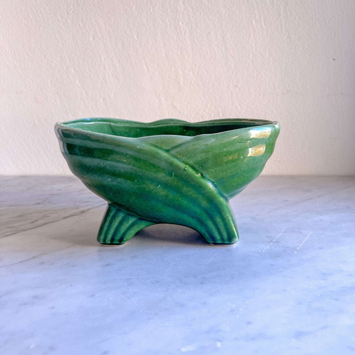 Vintage Green Planters: Mid-Century Modern Succulent Pots
