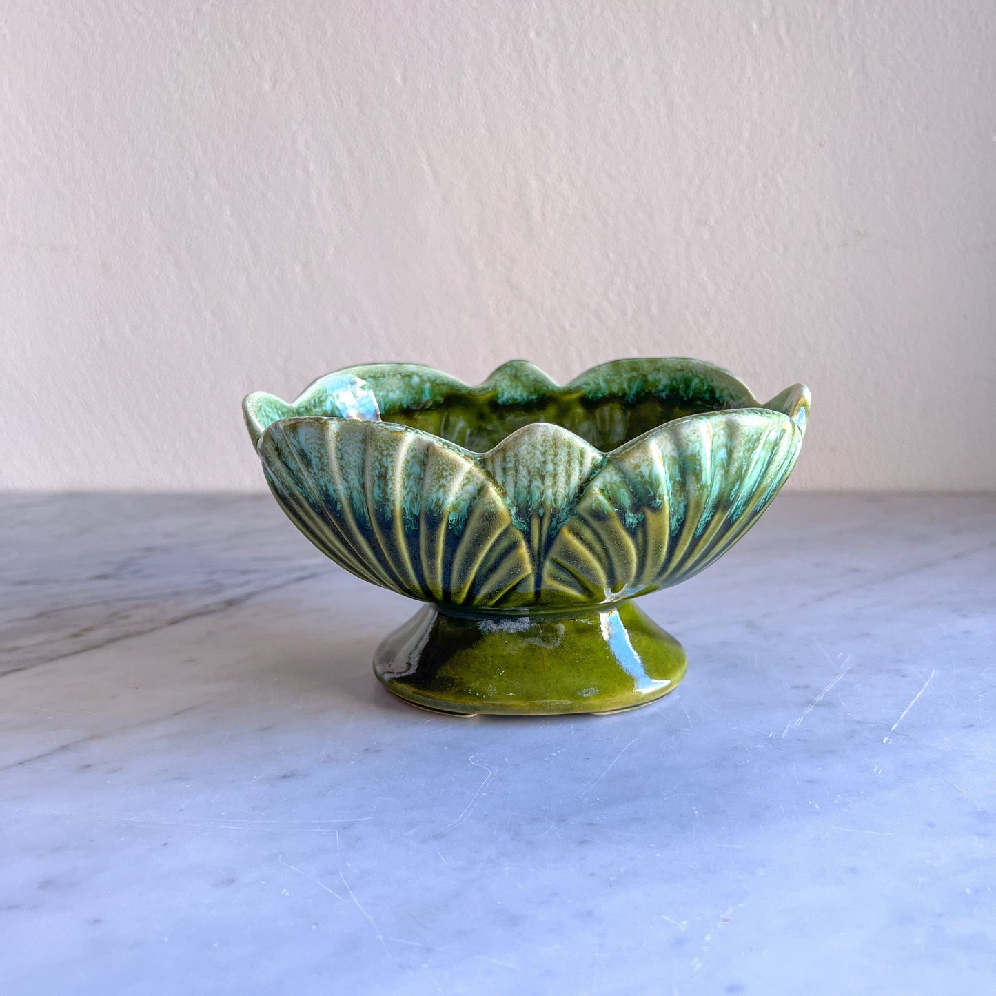Vintage Green Planters: Mid-Century Modern Succulent Pots
