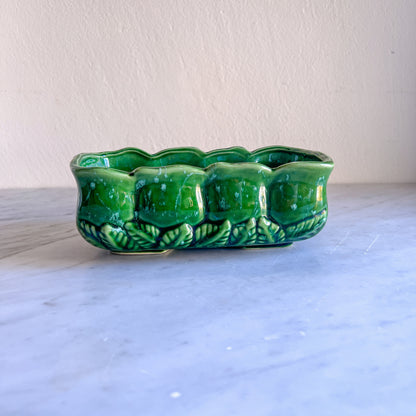 Vintage Green Planters: Mid-Century Modern Succulent Pots
