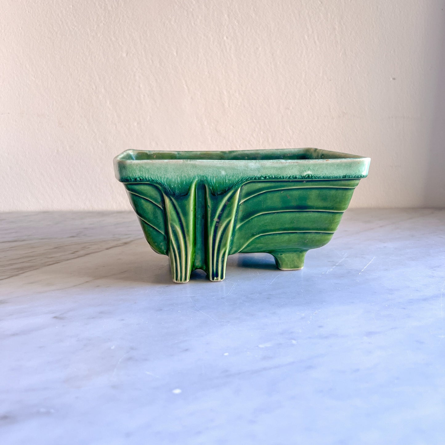 Vintage Green Planters: Mid-Century Modern Succulent Pots