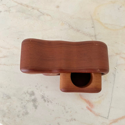 Vintage Fred Buss Hippo Trinket Box: Mid-Century Modern Redwood Figurine
