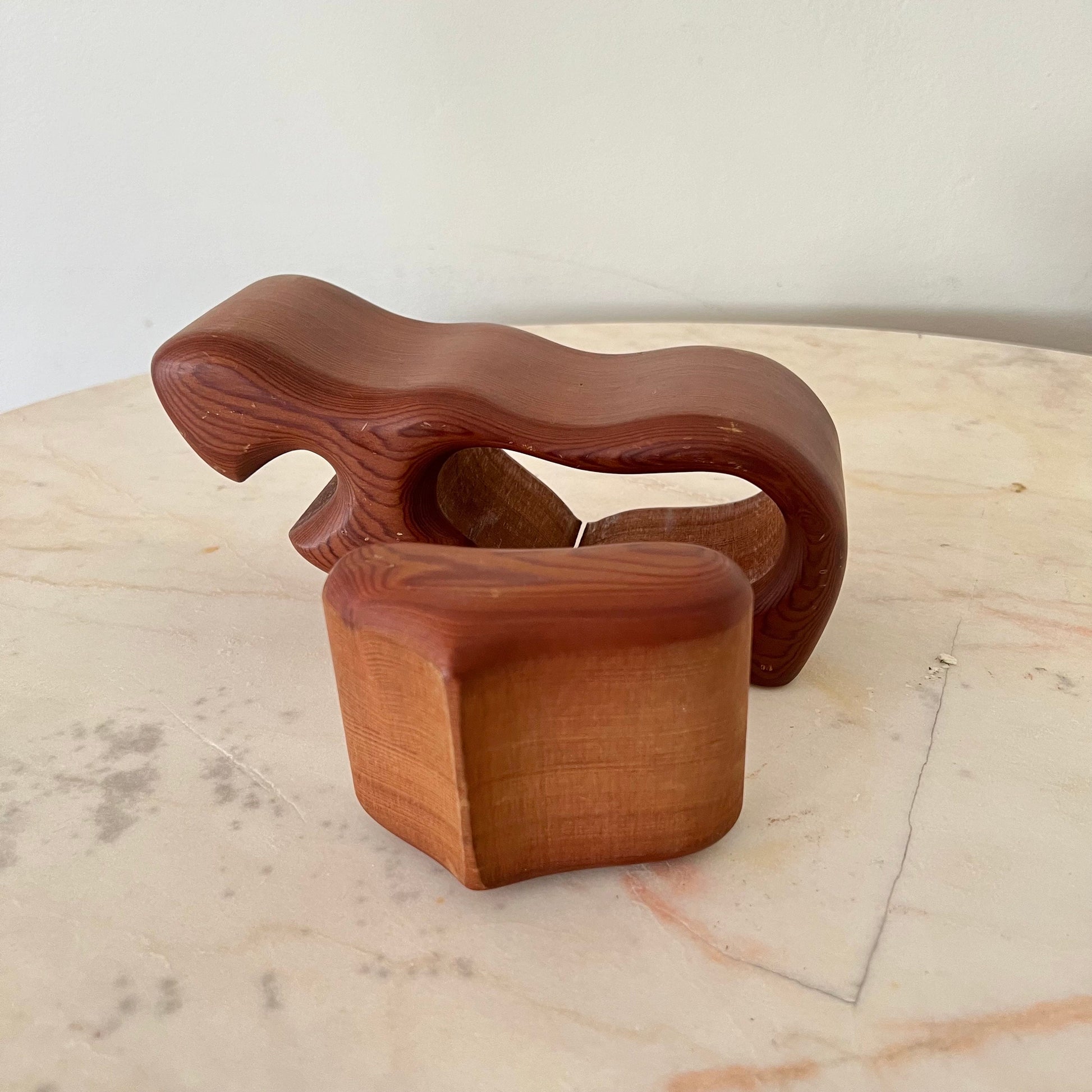 Vintage Fred Buss Hippo Trinket Box: Mid-Century Modern Redwood Figurine