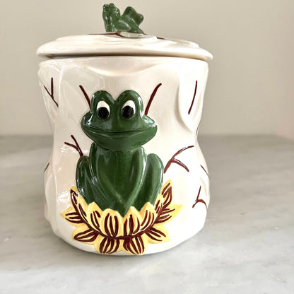 1970s Neil the frog canister set, Frog Canisters, Vintage Storage, Kitsch Kitchen Decor, Handmade & Handpainted Kimple Mold Corp