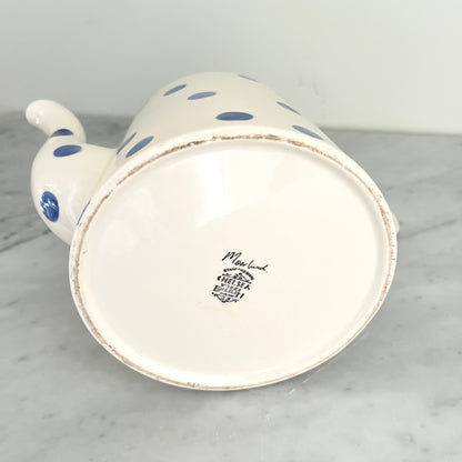 Vintage Moorland Blue Dot Tea Set: Staffordshire Pottery, England