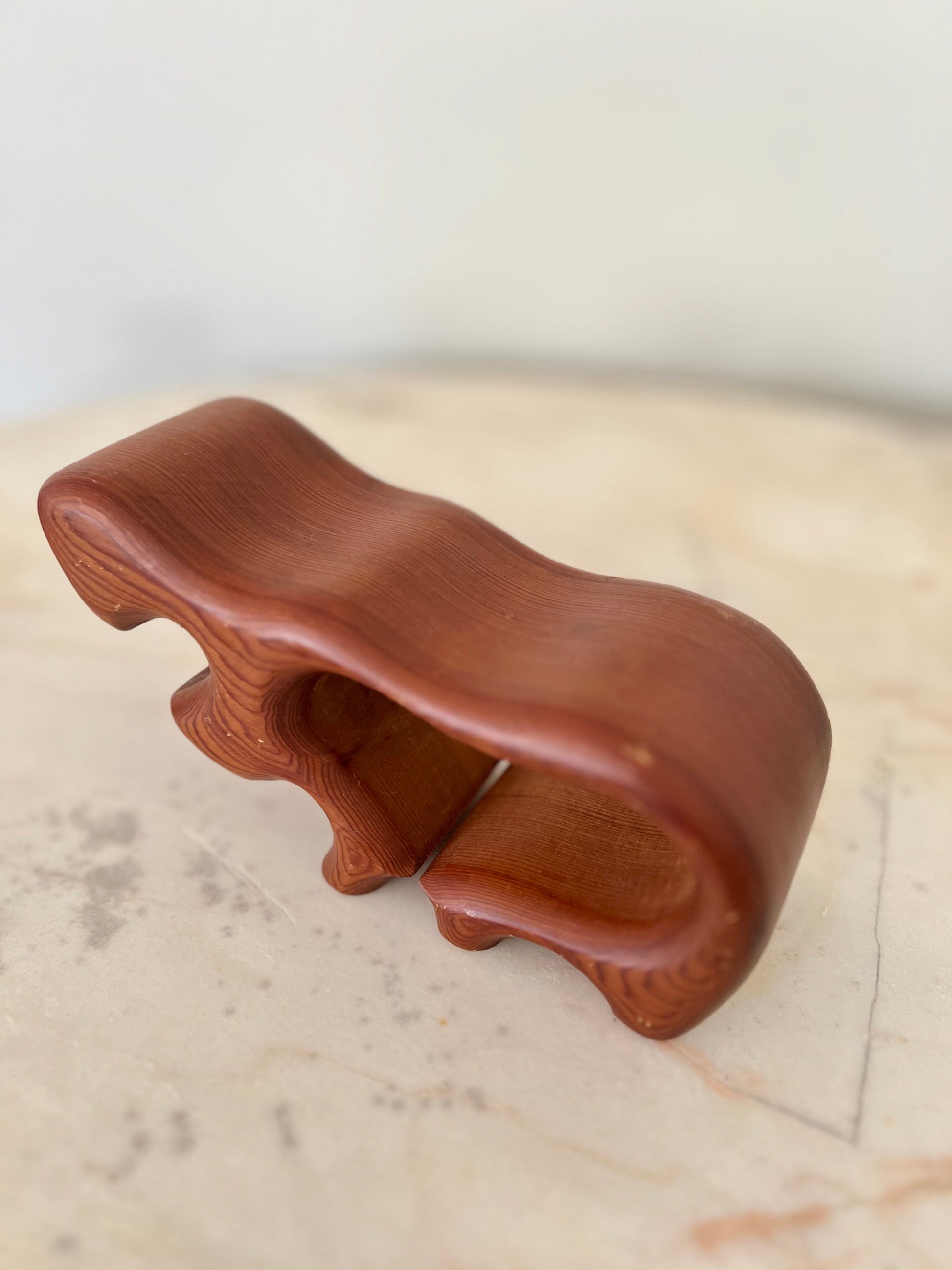 Vintage Fred Buss Hippo Trinket Box: Mid-Century Modern Redwood Figurine