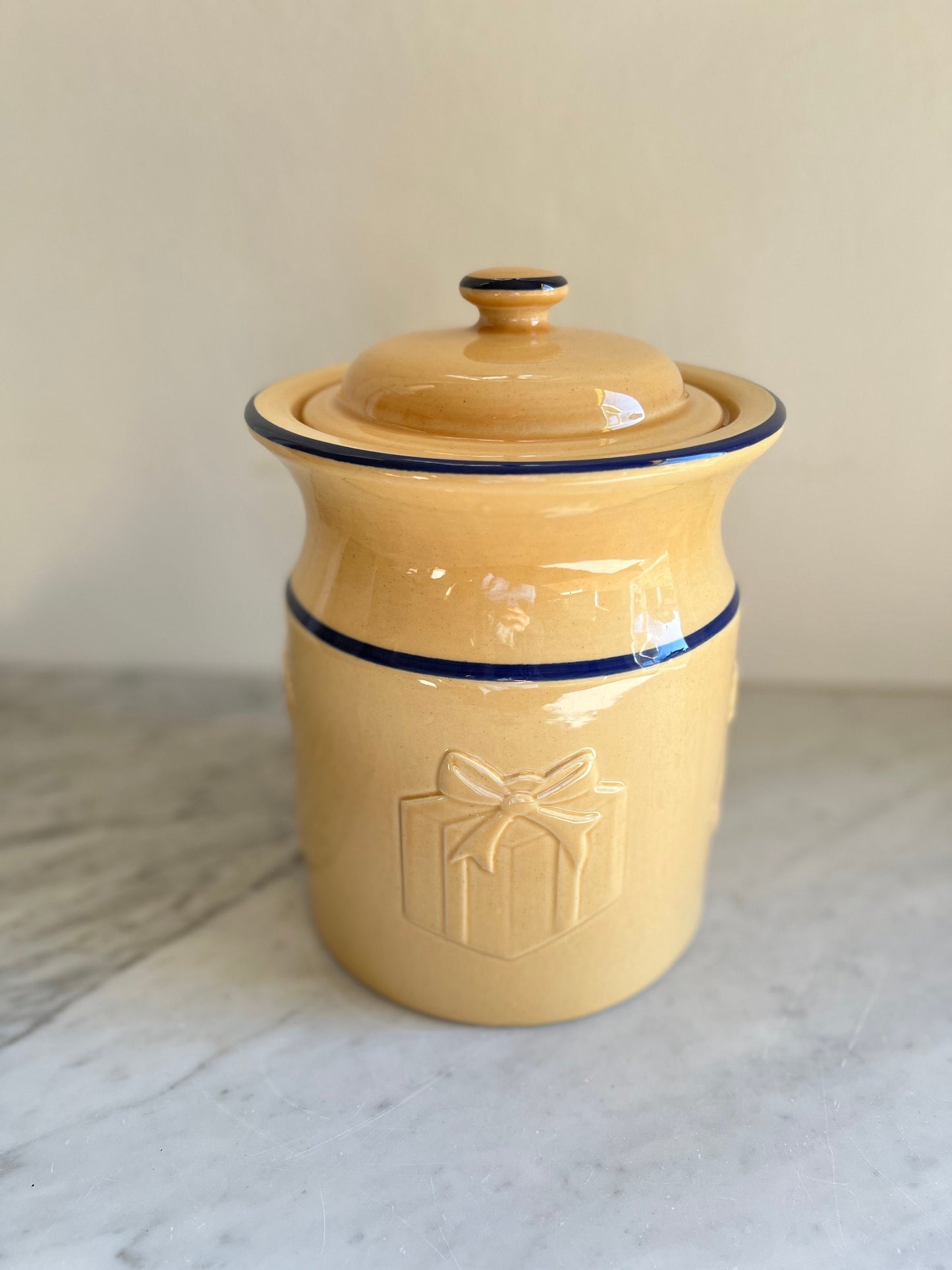 Vintage Williams Sonoma Holiday Cookie Jar Canister by Mason Cash, Made in England