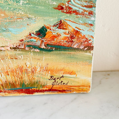 Bert Elstad Painting: Vintage Mid-Century Mountain Landscape Oil on Canvas