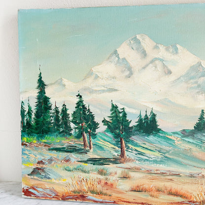 Bert Elstad Painting: Vintage Mid-Century Mountain Landscape Oil on Canvas