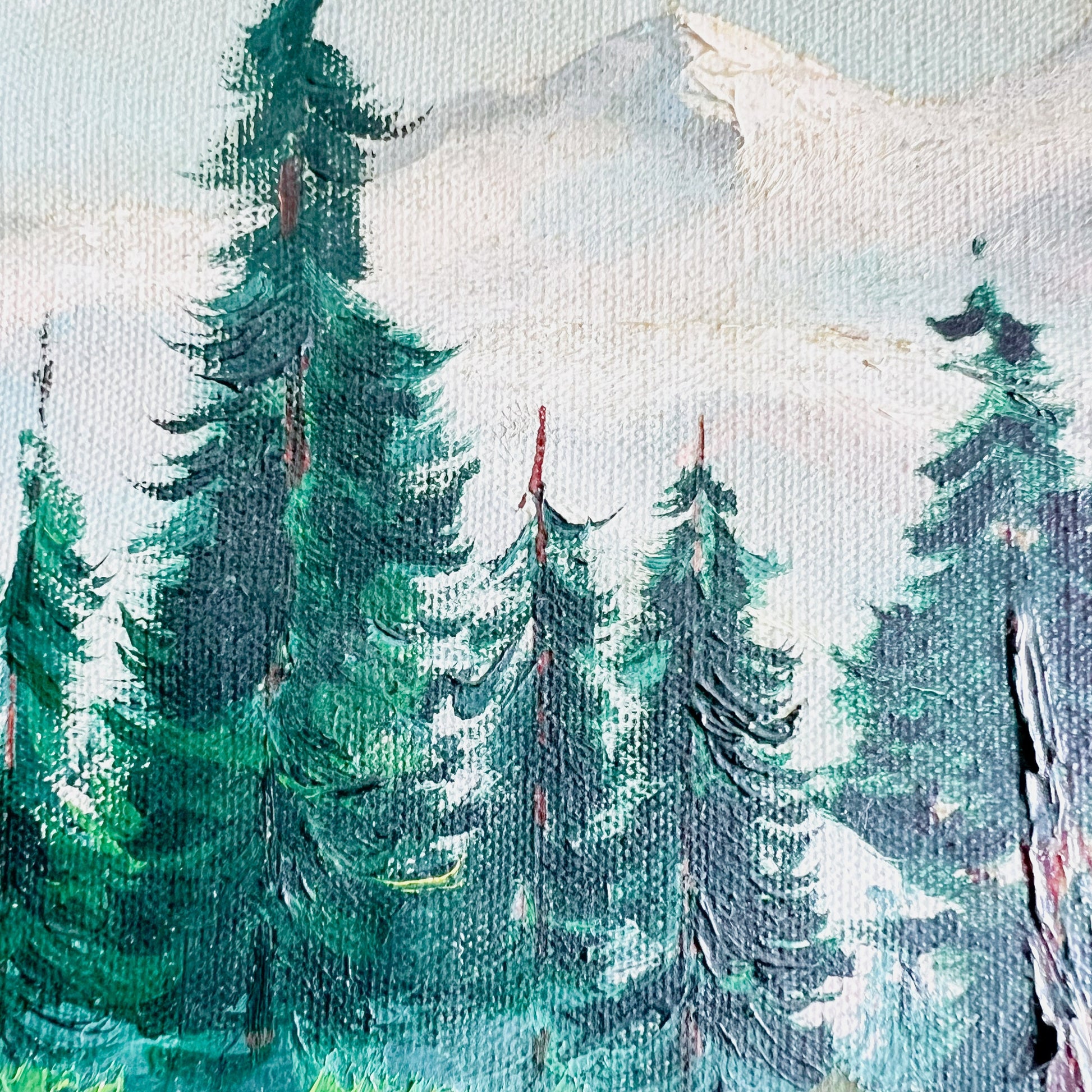 Bert Elstad Painting: Vintage Mid-Century Mountain Landscape Oil on Canvas