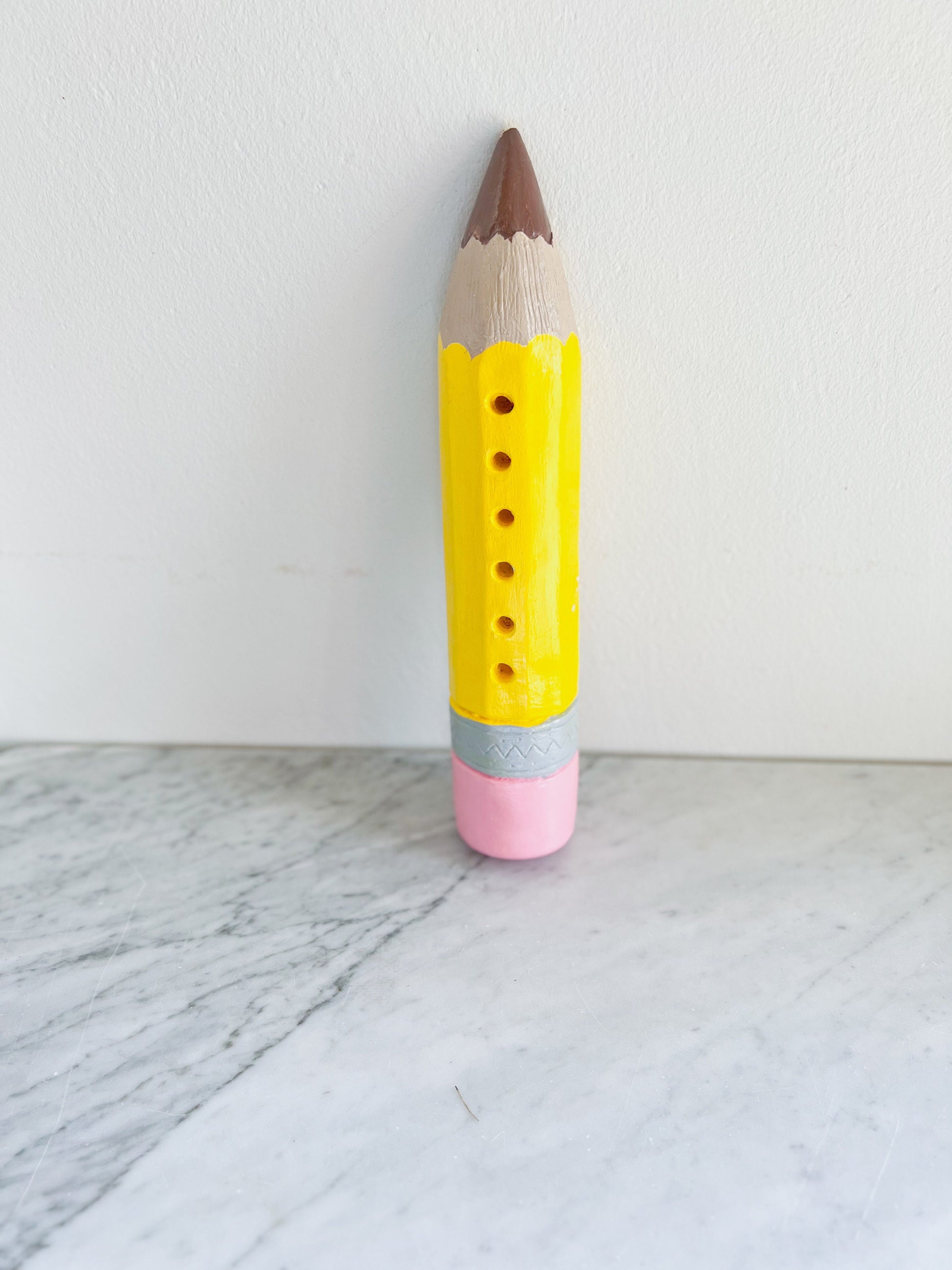 Vintage Novelty Ceramic Yellow Pencil Holder