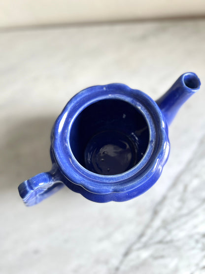 Vintage Shawnee Rosette Teapot Cobalt Blue