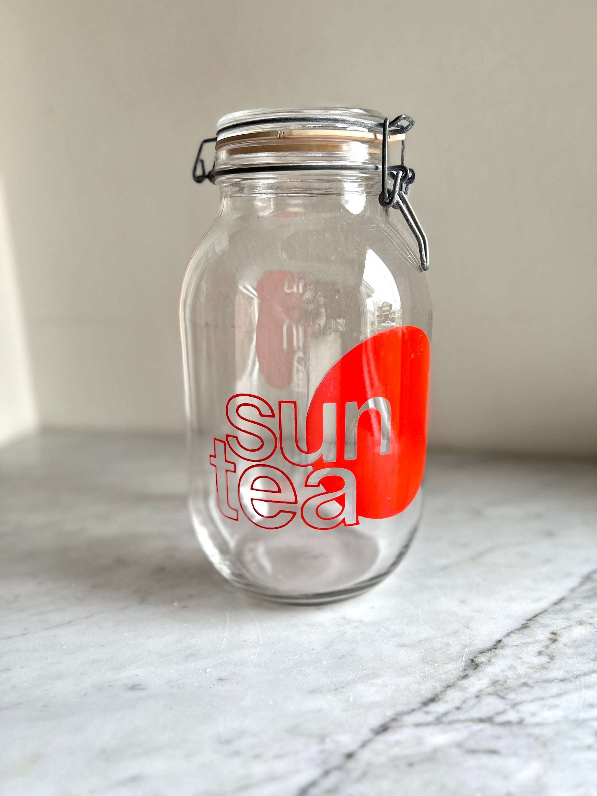Vintage MCM Sun Tea Canister: Triomphe 3 Liter Glass Jar