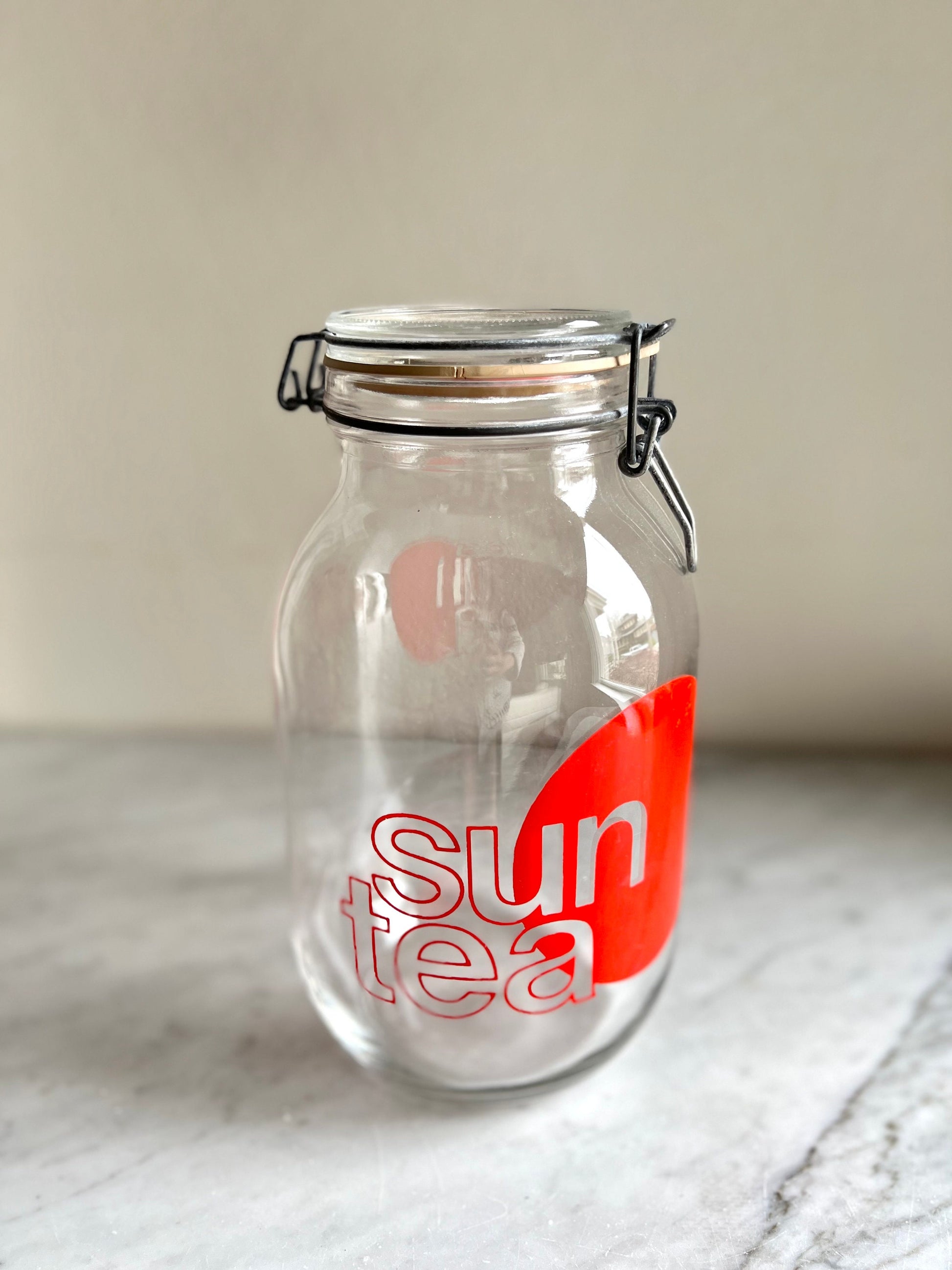 Vintage MCM Sun Tea Canister: Triomphe 3 Liter Glass Jar