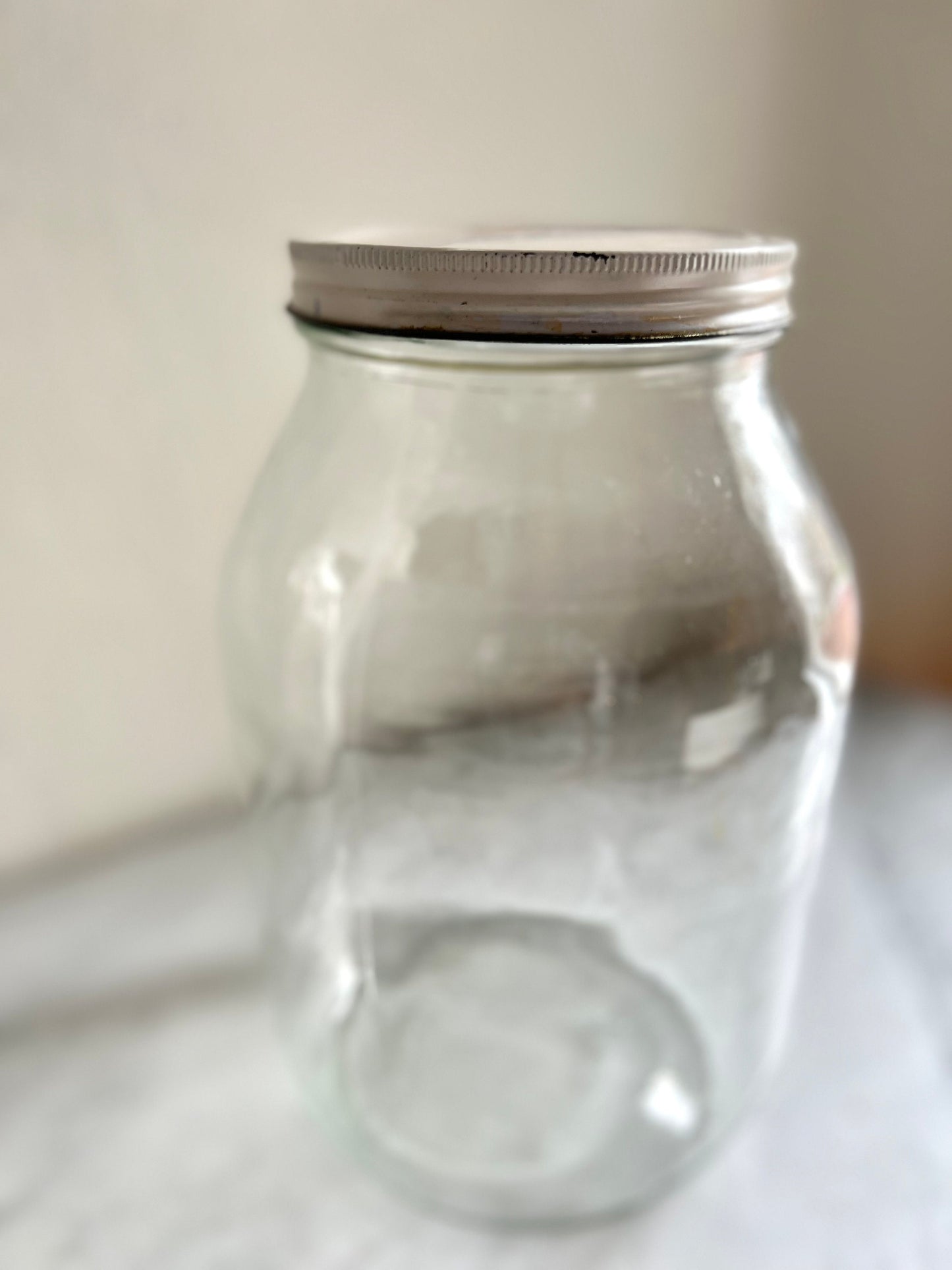 Vintage Hellmann's Mayonnaise Gallon Glass Jar with Original Metal Lid
