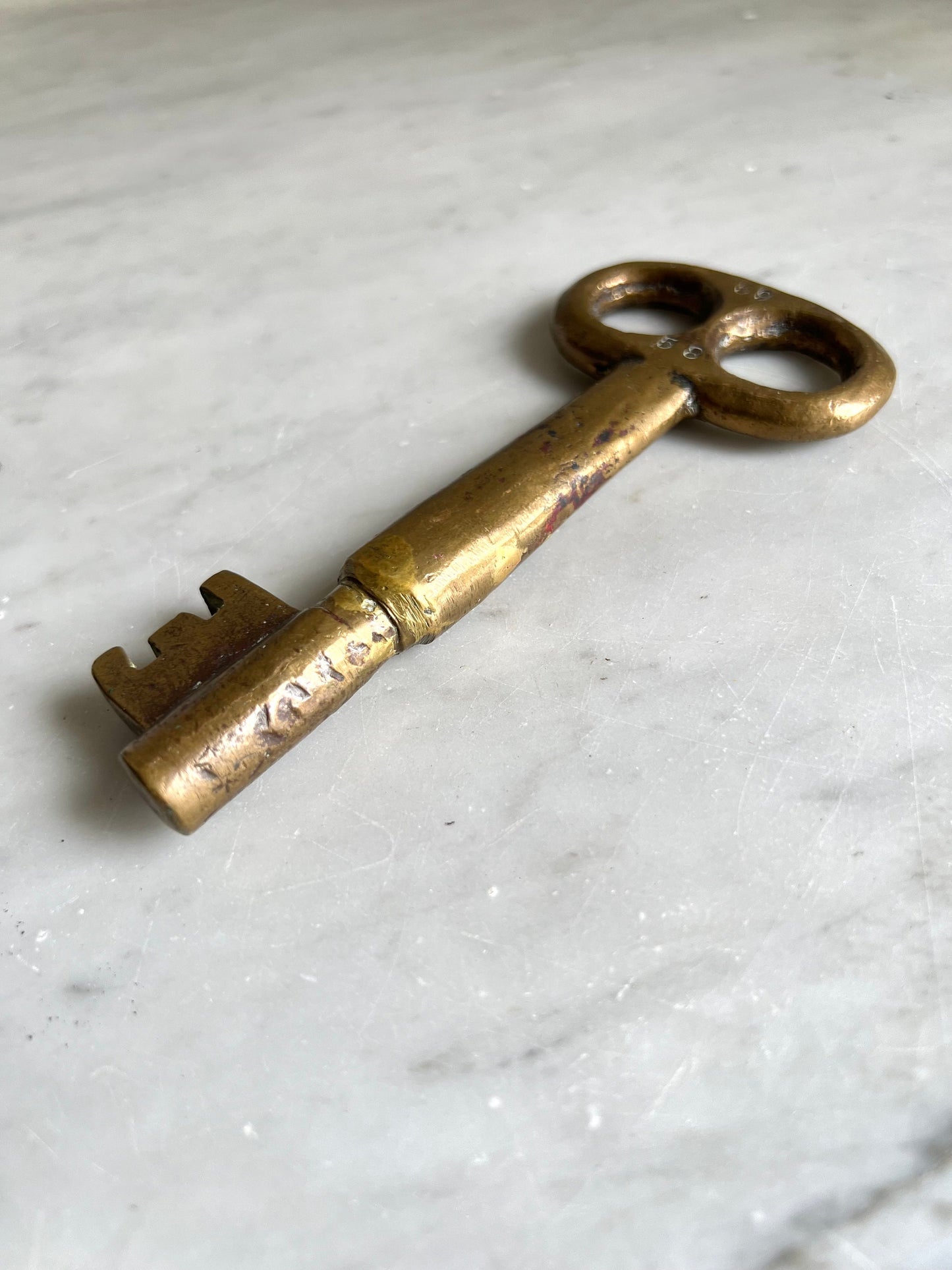 Vintage Brass Skeleton Key: Numbered Decorative Key, Curiosity Collectible