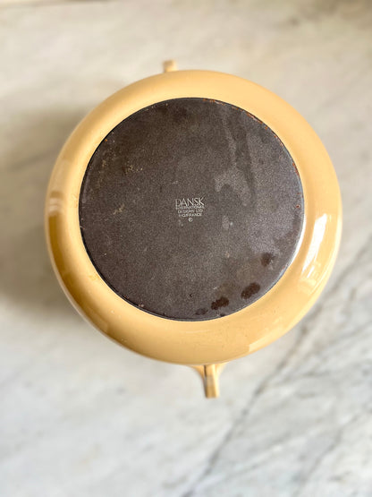 Vintage Dansk Kobenstyle Yellow Dutch Oven: Mid-Century Enamel Cookware