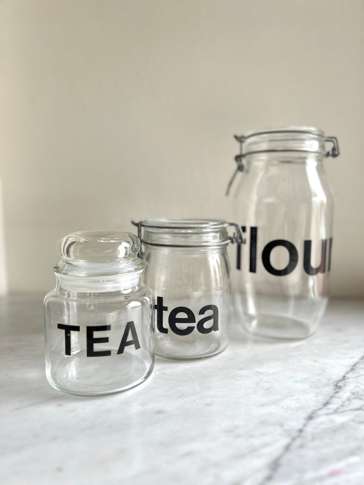 Vintage canisters - tea, flour