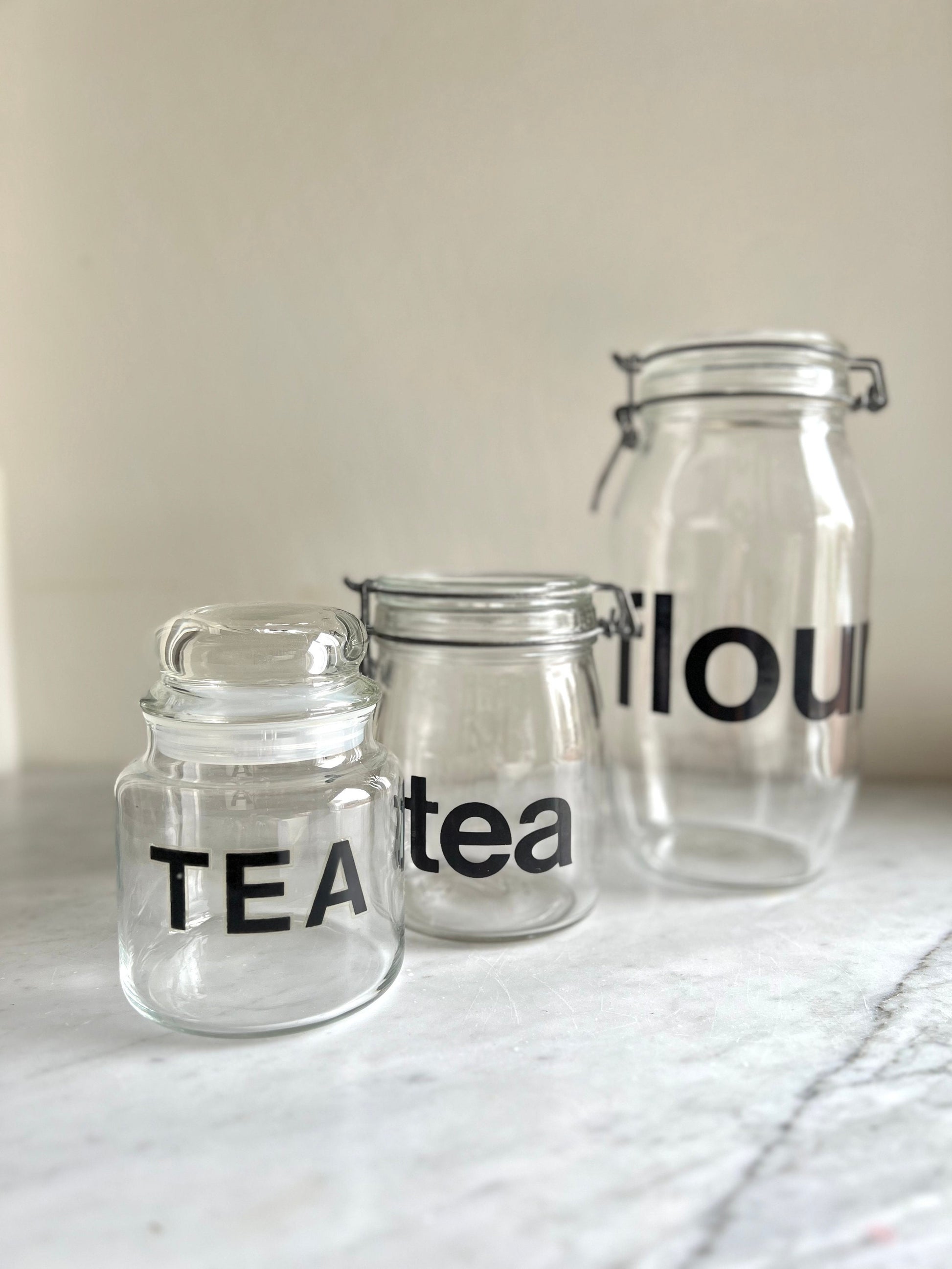 Vintage canisters - tea, flour
