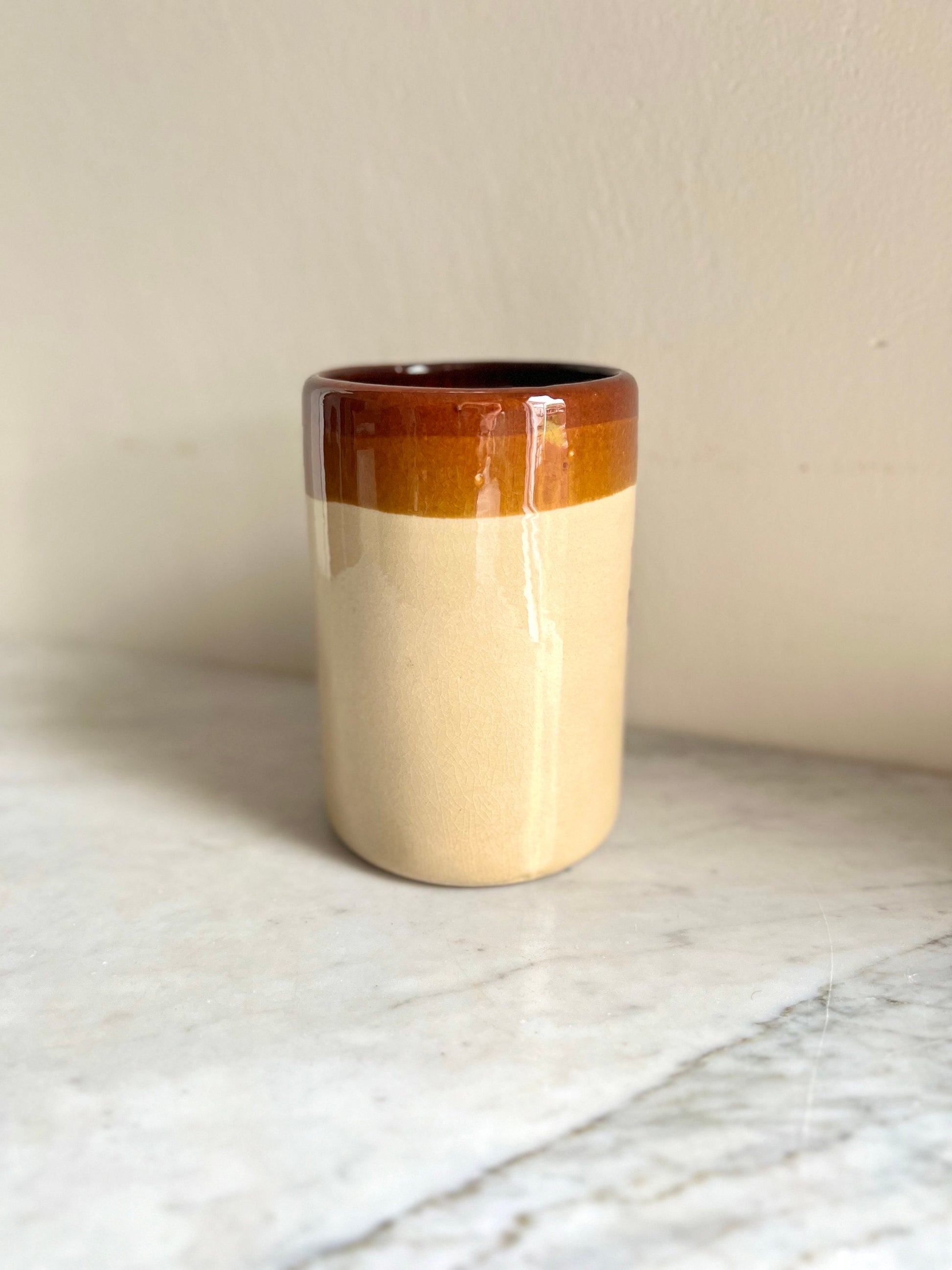 Vintage T.G. Green Stoneware Kitchen Utensil Crock - English Country Decor