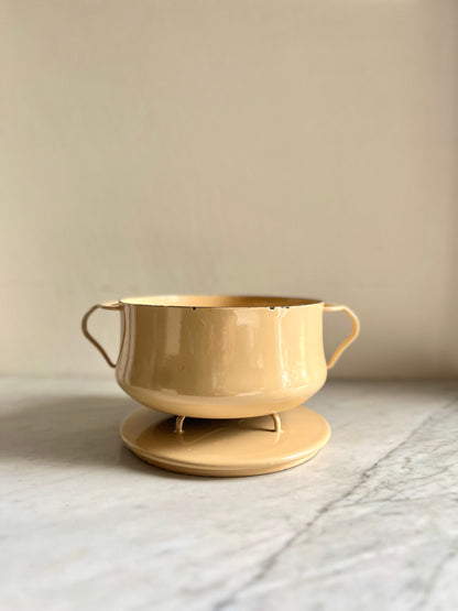 Vintage Dansk Kobenstyle Yellow Dutch Oven: Mid-Century Enamel Cookware