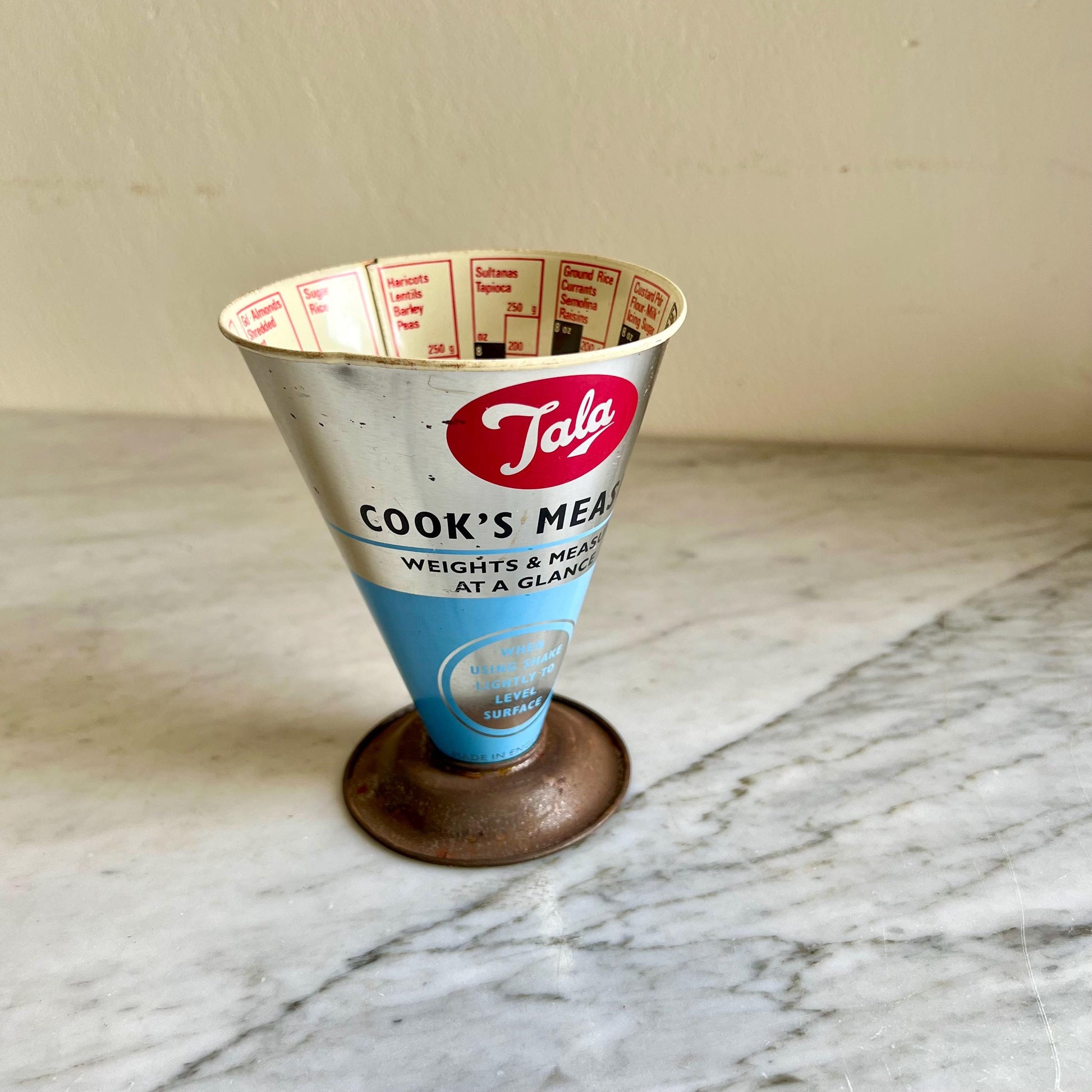Vintage Tala Cook's Measure Cone: Blue & Silver Baking Tool