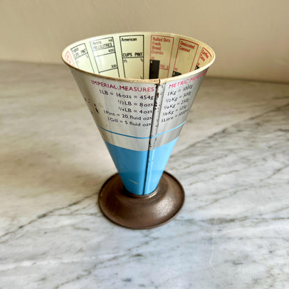 Vintage Tala Cook's Measure Cone: Blue & Silver Baking Tool