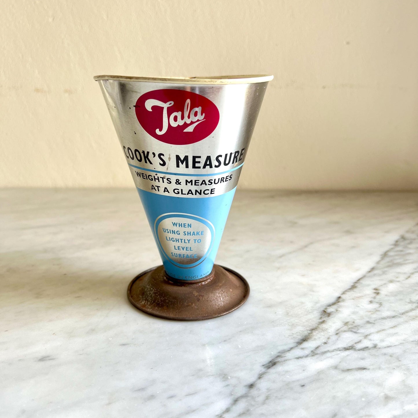 Vintage Tala Cook's Measure Cone: Blue & Silver Baking Tool