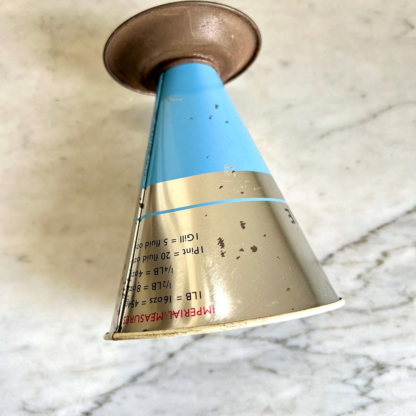 Vintage Tala Cook's Measure Cone: Blue & Silver Baking Tool