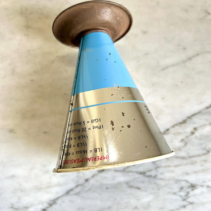 Vintage Tala Cook's Measure Cone: Blue & Silver Baking Tool