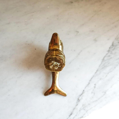 Vintage Brass Dolphin Figurine: Coastal Nautical Decor, MCM Style