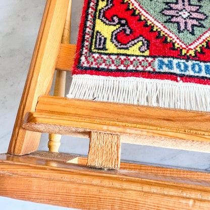 Vintage Miniature Weaving Loom with “Anahid Noor” Woven Panel – Armenian Goddess & Light