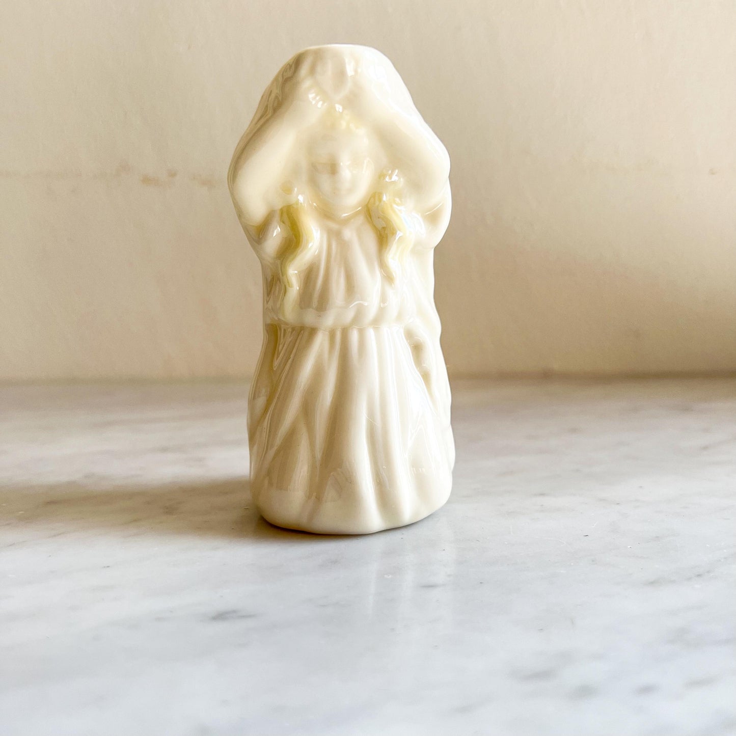 Belleek Undine Figurative Female Creamer (1940s) – Vintage Irish Porcelain – Water Nymph Design