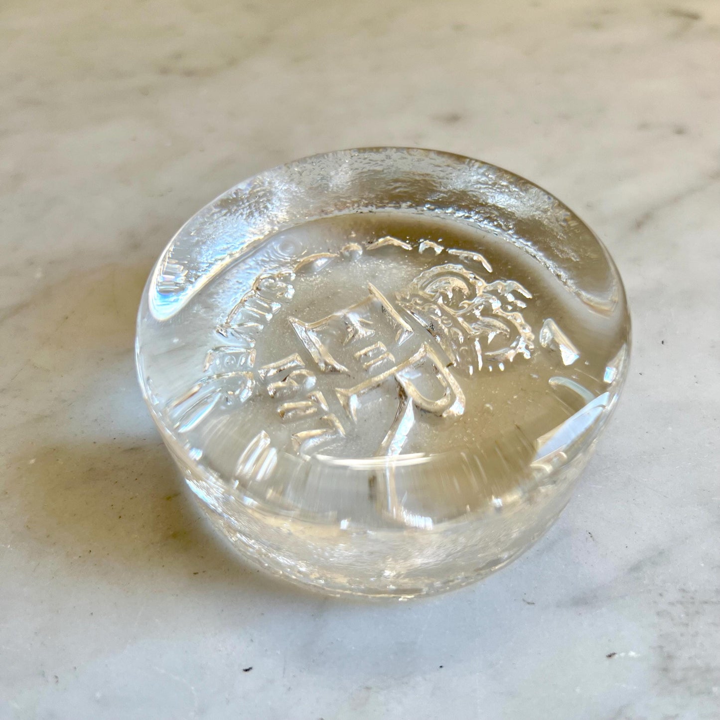 Vintage Royal Doulton Glass Paperweight: Queen's Silver Jubilee 1977