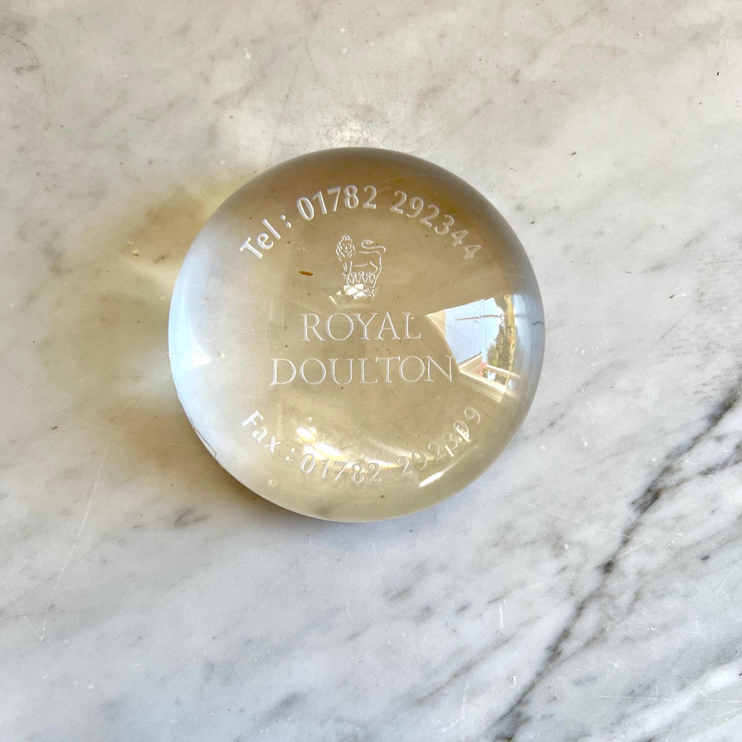 Vintage Royal Doulton Glass Paperweight: Queen's Silver Jubilee 1977