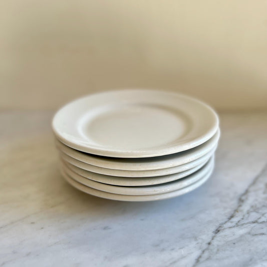 Six Ironstone Plates, 8" Lunch Plates, Instant White Neutral Plate Wall, Kitchen Decor, Old Ironstone china plates, Diner restaurant ware