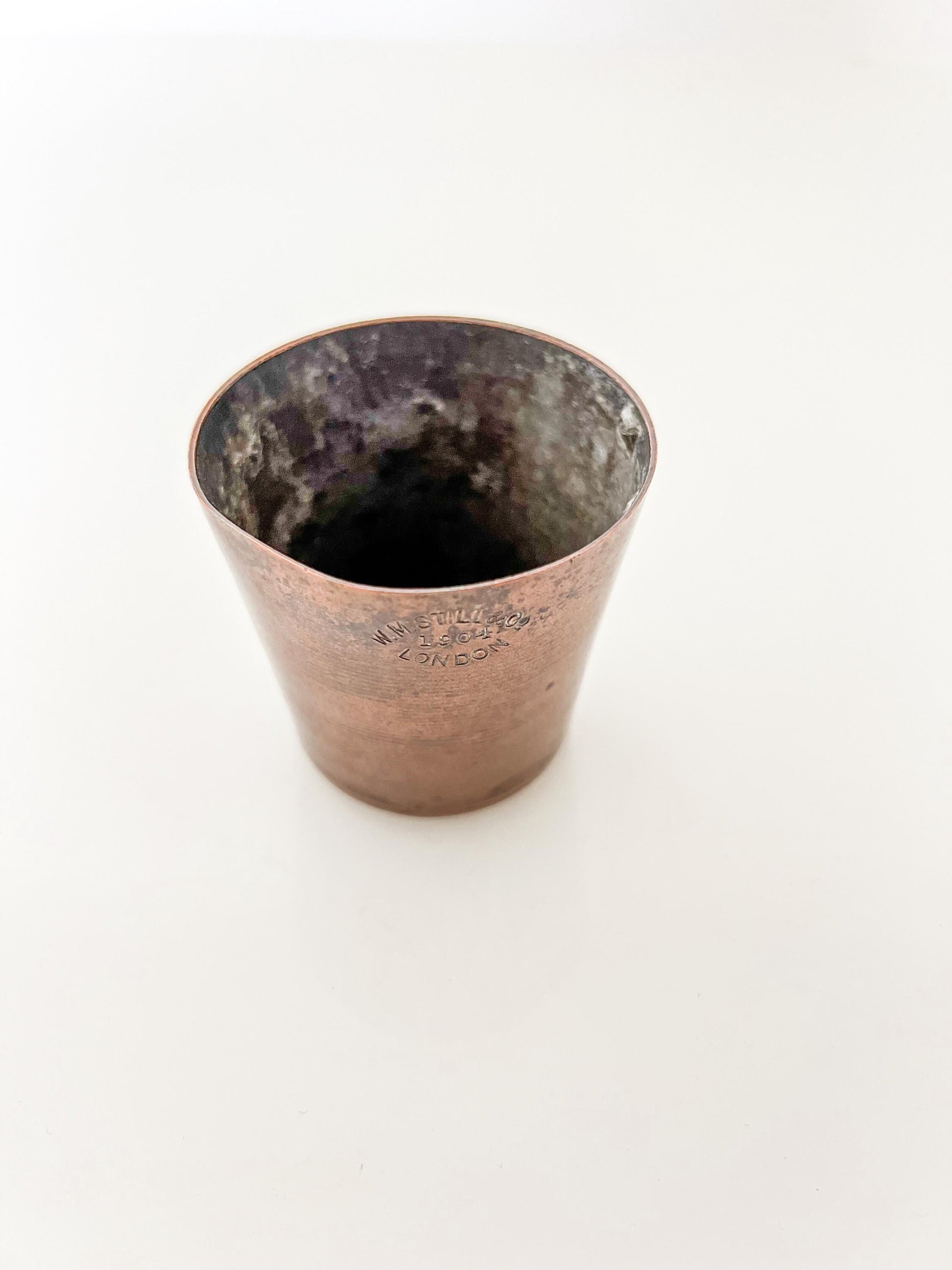 Antique Copper Spirit Measure – W.M. Still & Co Ltd London Distilling Equipment Cup