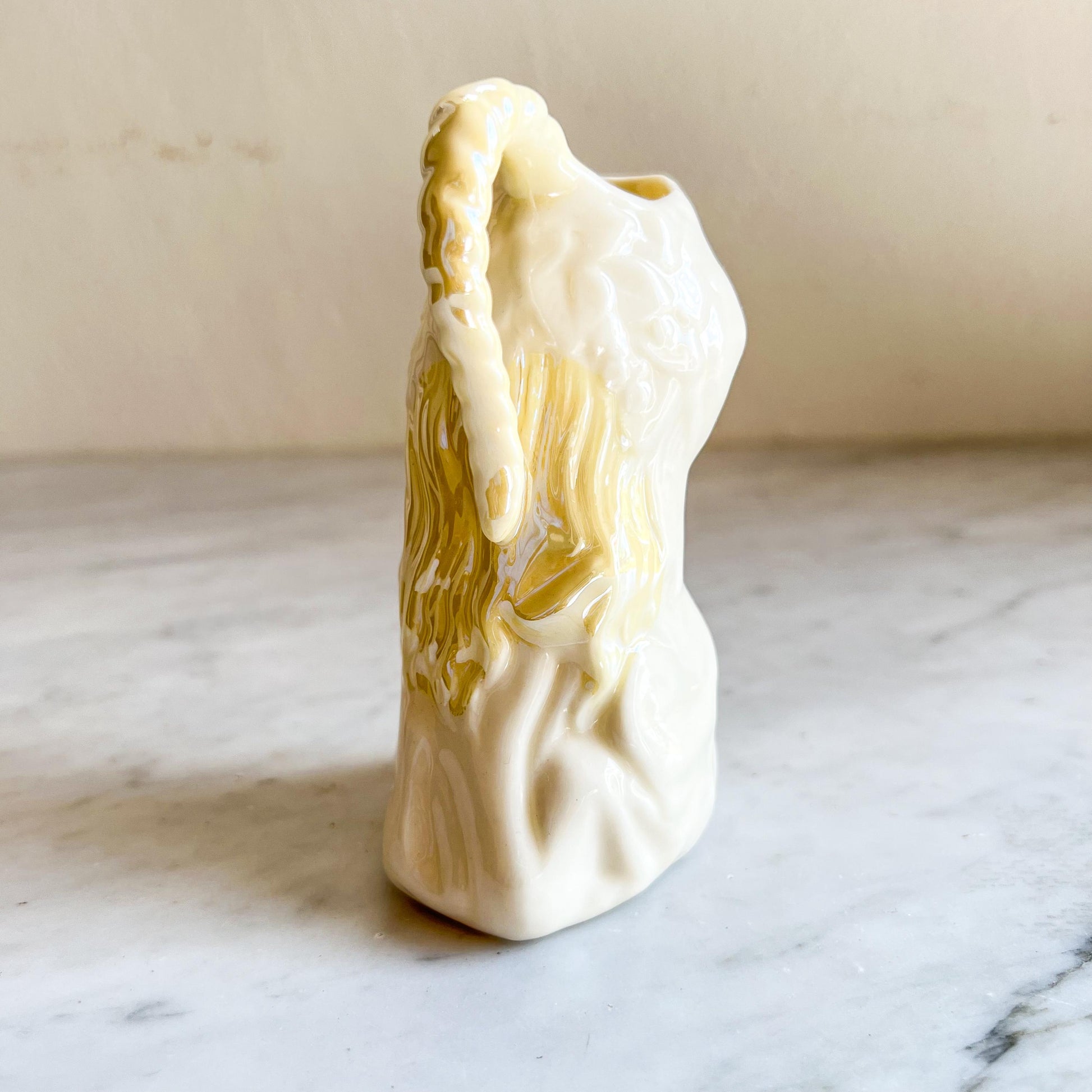 Belleek Undine Figurative Female Creamer (1940s) – Vintage Irish Porcelain – Water Nymph Design