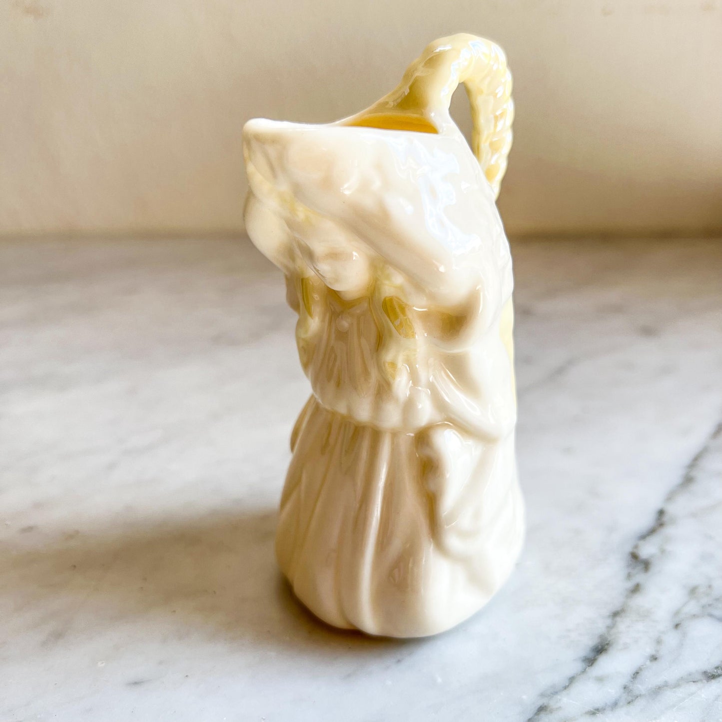 Belleek Undine Figurative Female Creamer (1940s) – Vintage Irish Porcelain – Water Nymph Design
