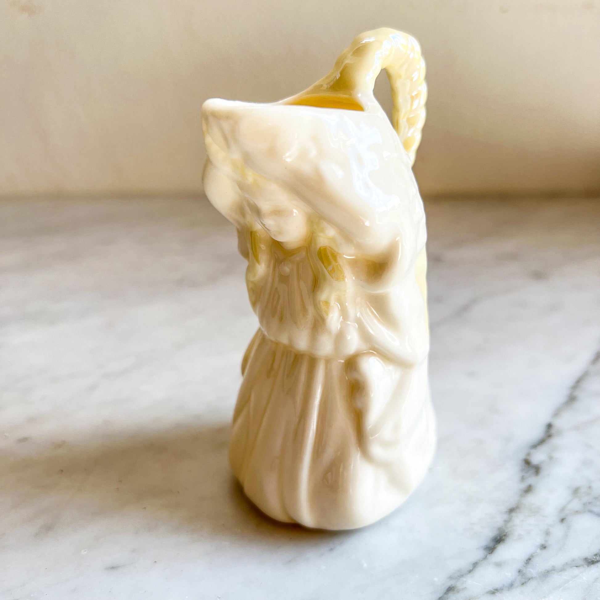 Belleek Undine Figurative Female Creamer (1940s) – Vintage Irish Porcelain – Water Nymph Design