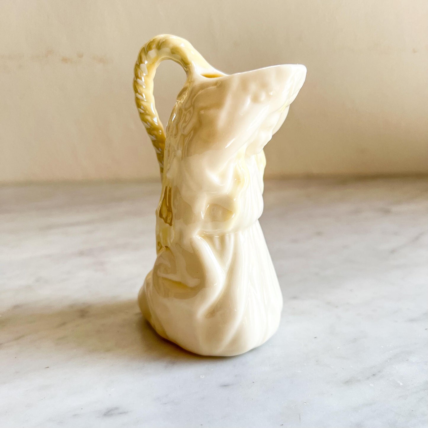 Belleek Undine Figurative Female Creamer (1940s) – Vintage Irish Porcelain – Water Nymph Design