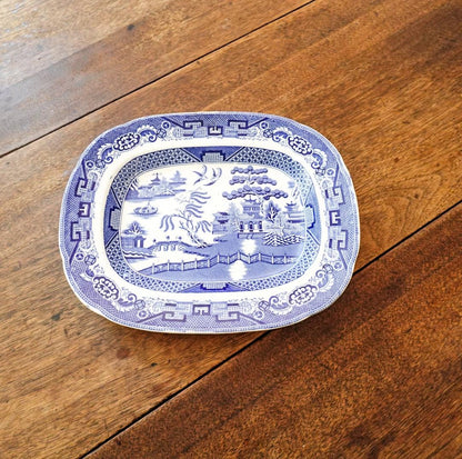 Antique Wood & Sons Blue Willow Platter: English Transferware China (12")