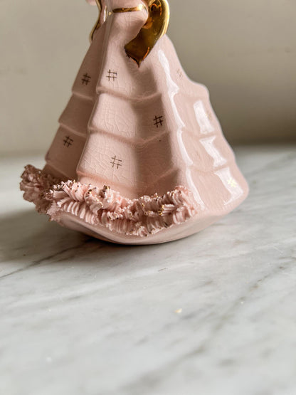 Vintage Pink Lady Planter: Southern Belle Ceramic Figurine, ArtMark Japan