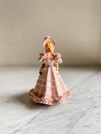 Vintage Pink Lady Planter: Southern Belle Ceramic Figurine, ArtMark Japan