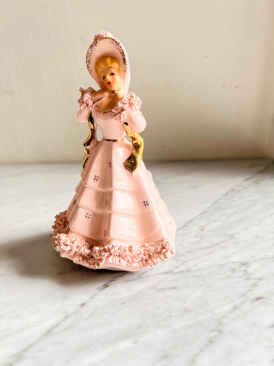 Vintage Pink Lady Planter: Southern Belle Ceramic Figurine, ArtMark Japan